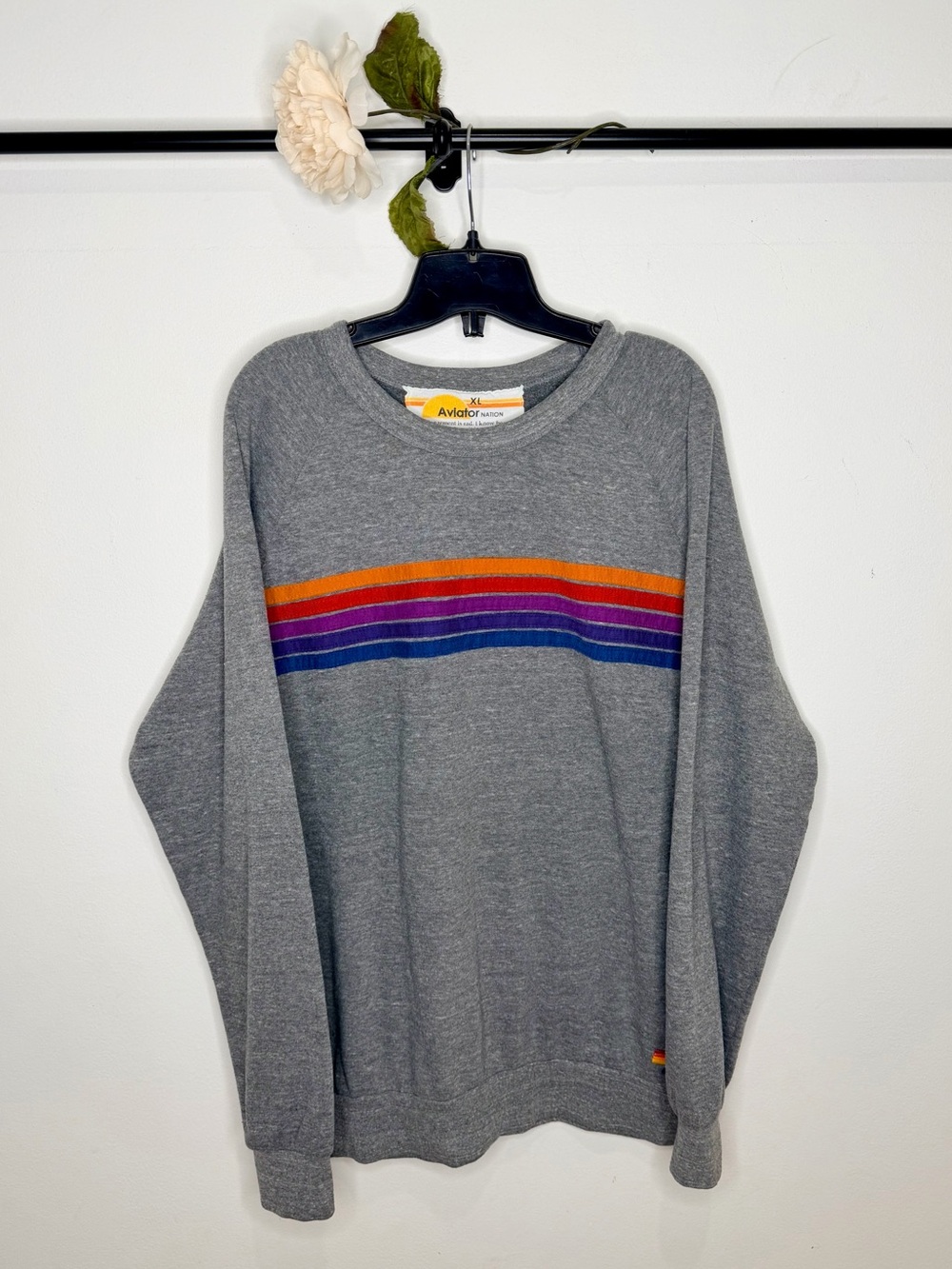 Aviator Nation ‘5 Stripe’ Relaxed Fit Crewneck Sweatshirt - Picture 4 of 10